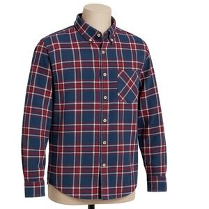 Browning L Blue Red Plaid Flannel Shirt Button‎ Down Long Sleeve Outdoor Style